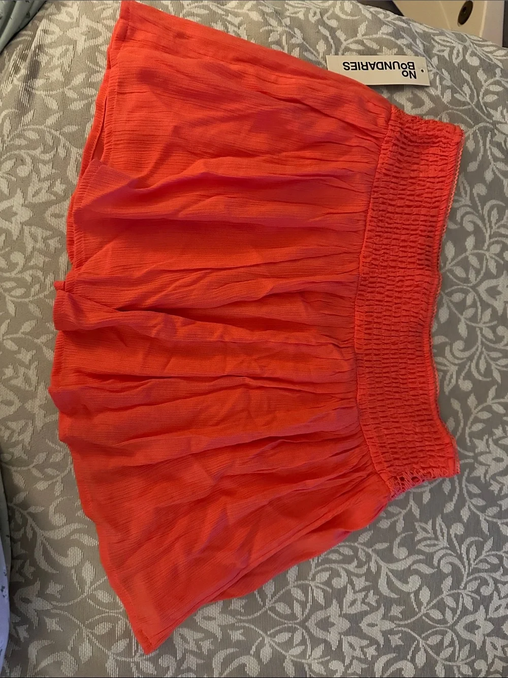 No Boundaries Red Crochet-Waist Circle Skirt